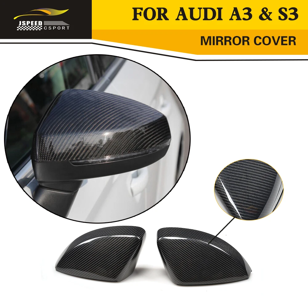 Car Styling Carbon Fiber Replacement Mirror Covers Caps For Audi A3