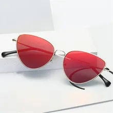 NYWOOH женские солнцезащитные очки кошачий глаз, роскошные брендовые дизайнерские солнцезащитные очки Cateye для дам, маленькие красные очки, металлические очки UV400