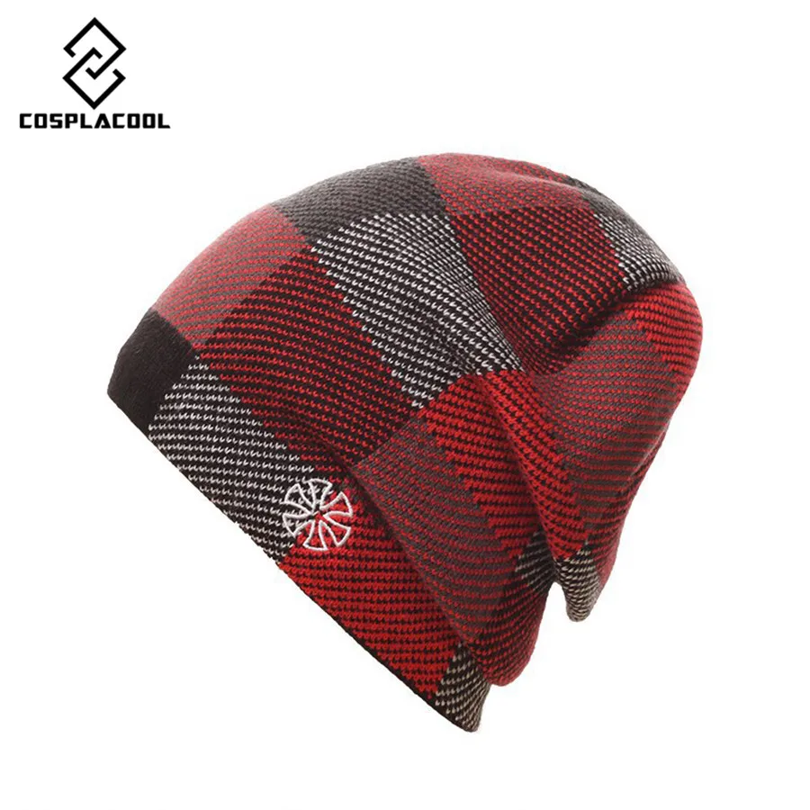 

[COSPLACOOL] NEW fashion winter knitting wool hat cap skating hats beanies head warm for men woman winter hat