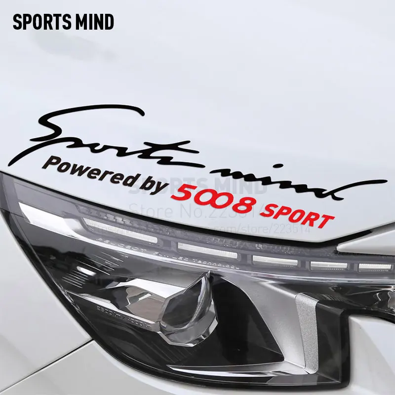 

2 Pieces Sports Mind Car Styling On Car Lamp Eyebrow exterior accessories Car Sticker Decal For Peugeot 5008 accessories