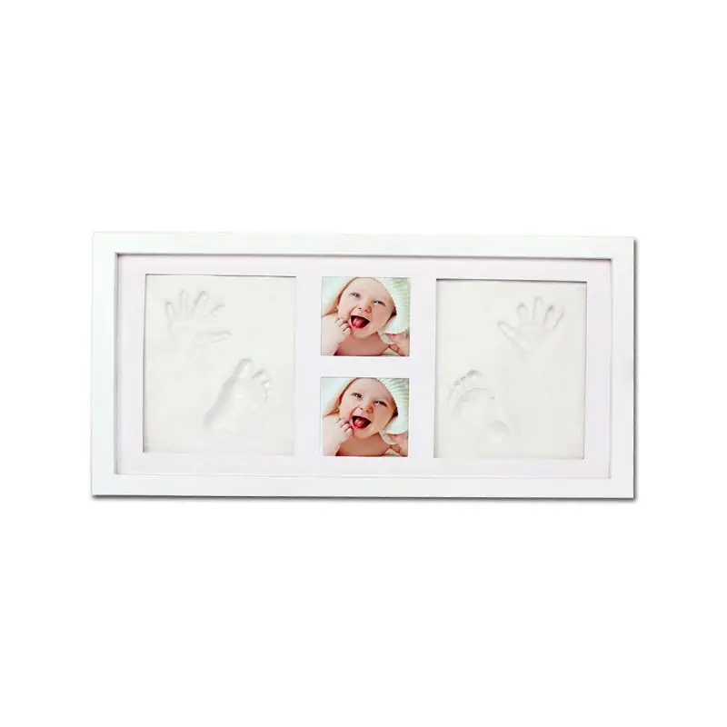 

Newborn Baby Handprint Footprint Pictures Display Wood Photo Frame Growing DIY Souvenirs