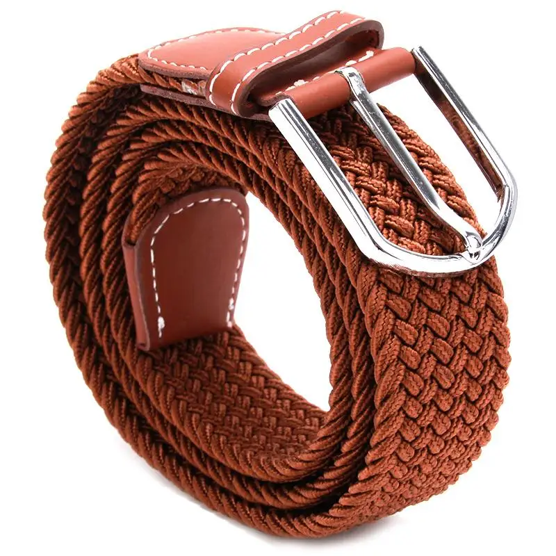 

Bigsweety High Quality Men Elastic Knitted Belt Metal Buckle Waist Strap New Fashion Military Army Tactical Belt 6 Colors