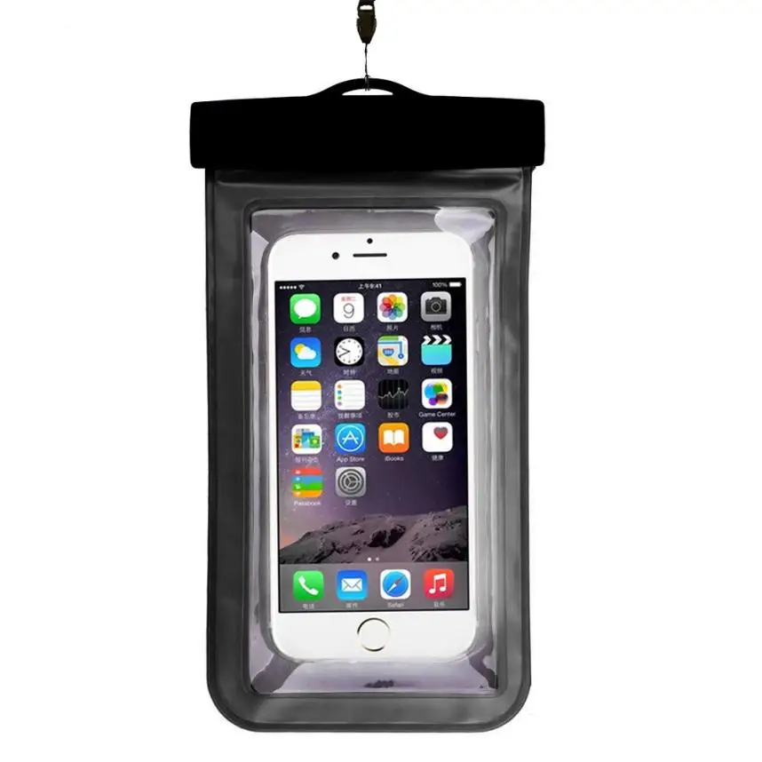 

2019 Fishing Swimming Waterproof Pouch Cover Case For Under 5.5 Inch All IOS Android Mobile Phone Black Back Cover Coque Capa