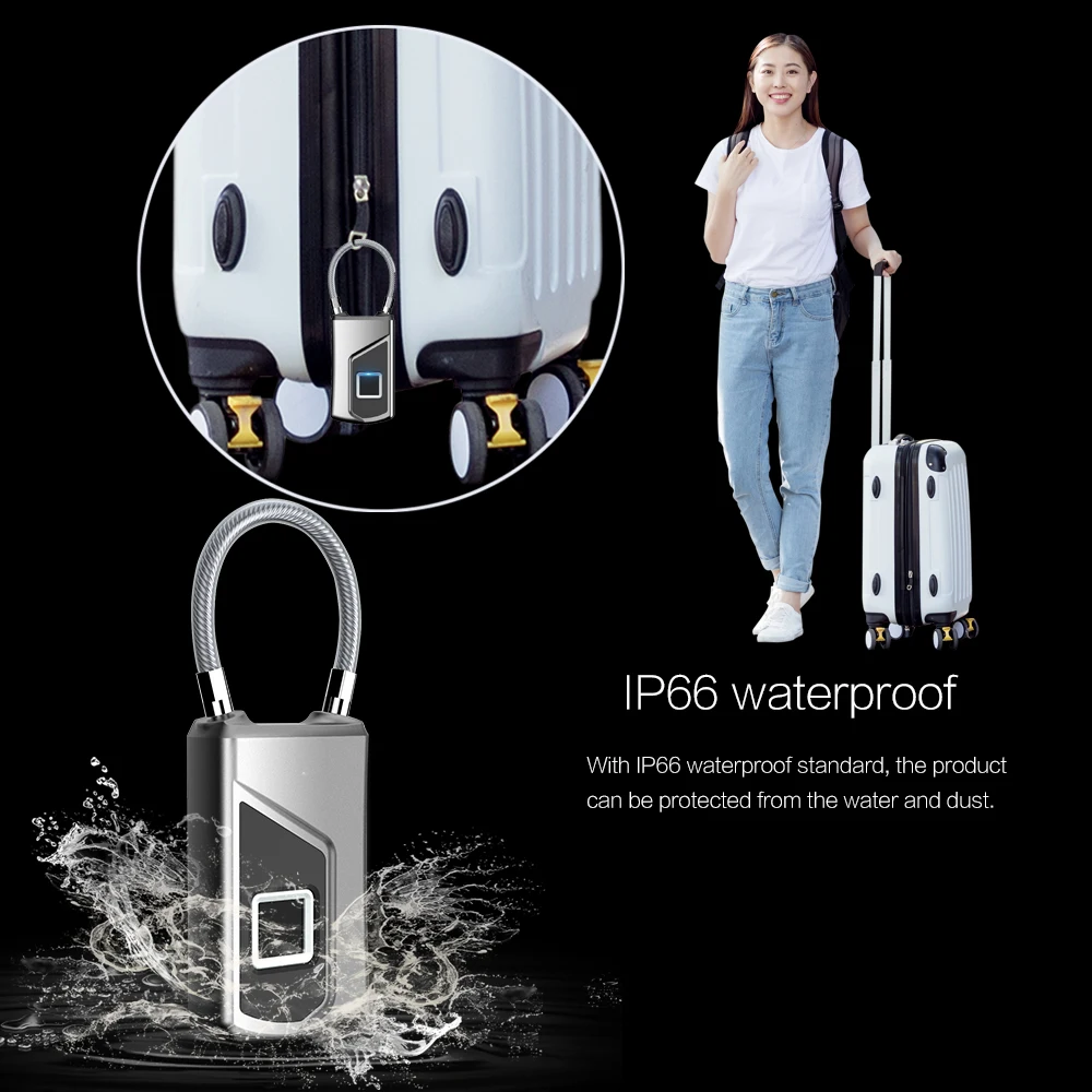 Wireless/Smart Door Lock Keyless Fingerprint Padlock Bluetooth Wifi Biometric/Digital Finger Print Waterproof Electric Locks