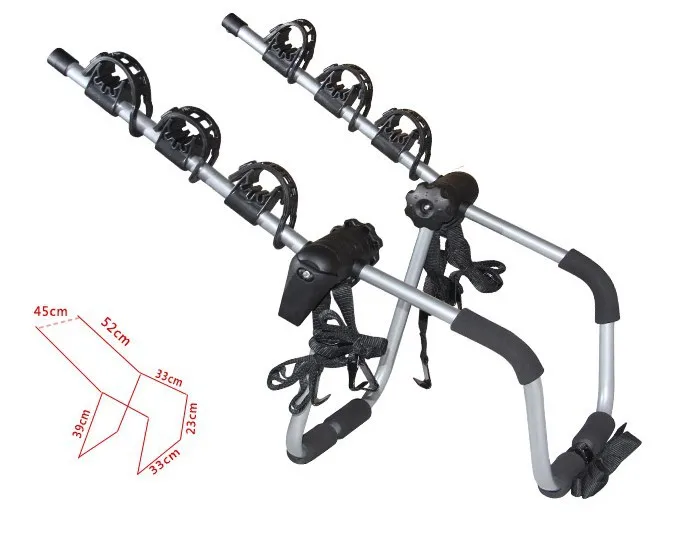 Велосипед Велосипедный спорт сзади стойки Перевозчик монтажный зажим сзади автомобиля грузовик вмещает 3 велосипеды