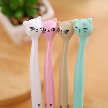 

4 pcs/lot Gel Pen School Office Cute Cartoon Cat Gel Pen Kawaii Stationery Pens New Creative Gift Office School Supplies