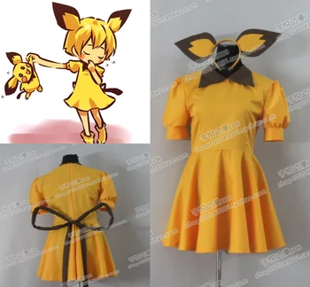

Pokemon Pocket Monsters Pikachu personification dress Cosplay Costume