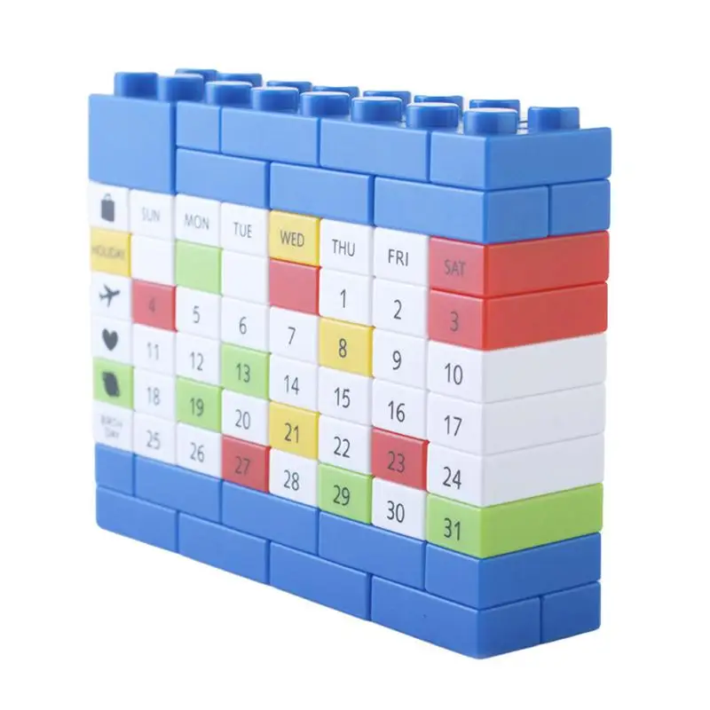 

Calendar DIY Building Blocks Calendar Creative Gifts School Supplies Office Accessories For Students Children