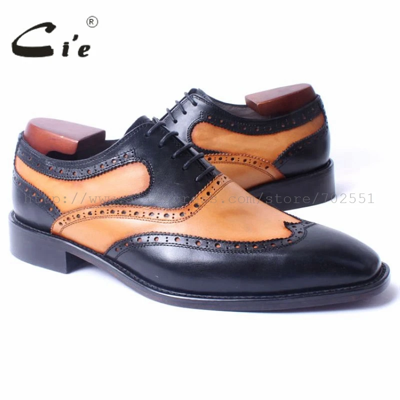 Genuino A Ala Artesanía Zapato mackay Marrón Juego De up Negro Piel Oxford Becerro Mano puntas Cuadrada Encaje Punta Hombres Cie 100 Blake Buey Hecho HAYBxna