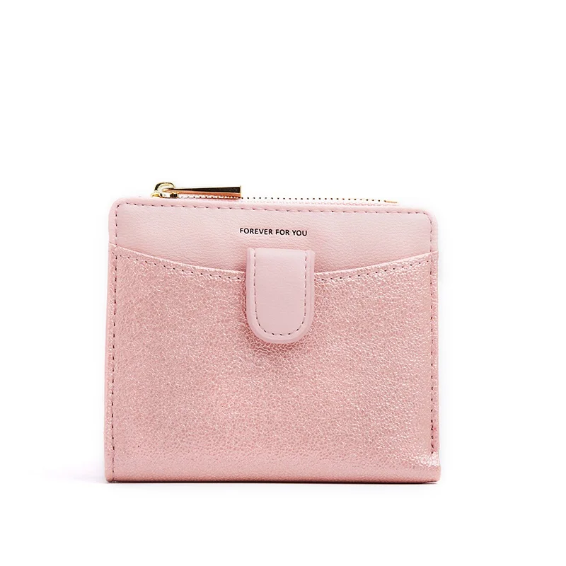 

Miyahouse Women's Short Purse With Card Holder Glossy Pu Leather Fashion Ladies Small Wallet Female Coin Purse