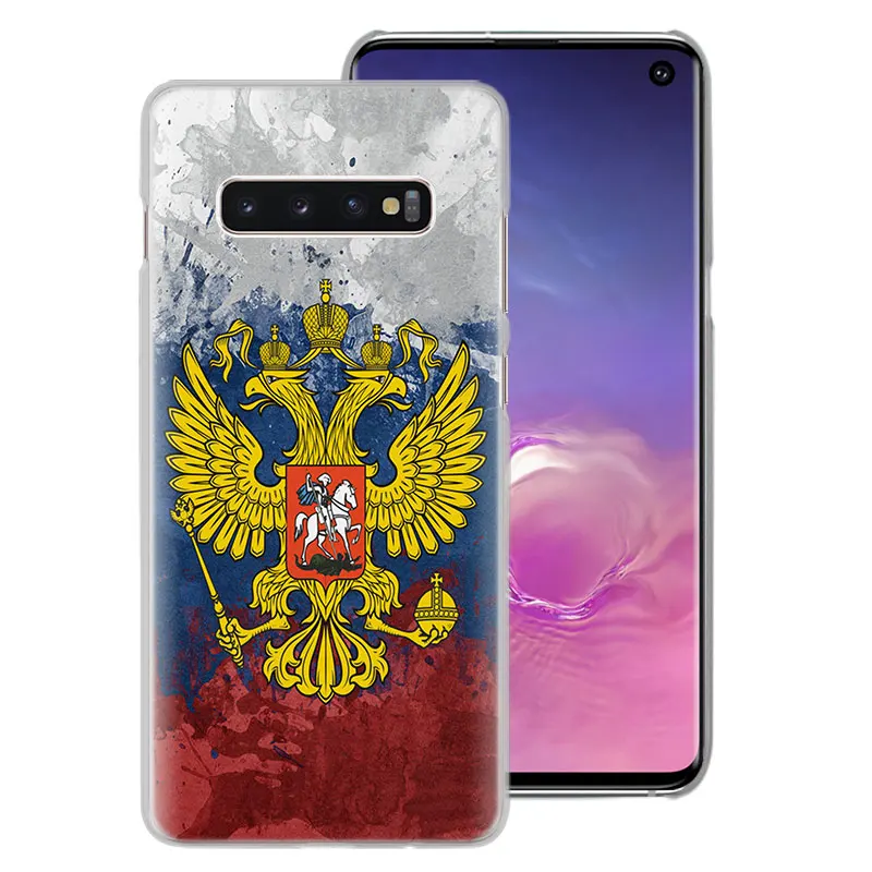 Винтаж флаг России Орел телефонные чехлы для samsung Galaxy S10e S10 S8 S9 плюс M10 M20 M30 A50 S6 S7 Край жесткий чехол повышенной прочности