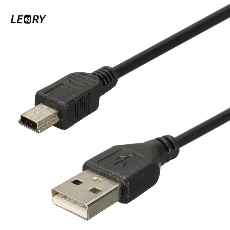 LEORY черного цвета, длиной в 75 см USB 2,0 «Папа-папа» Mini USB 5 Pin B для синхронизации данных и зарядки шнур для подключения к Камера MP3/MP4