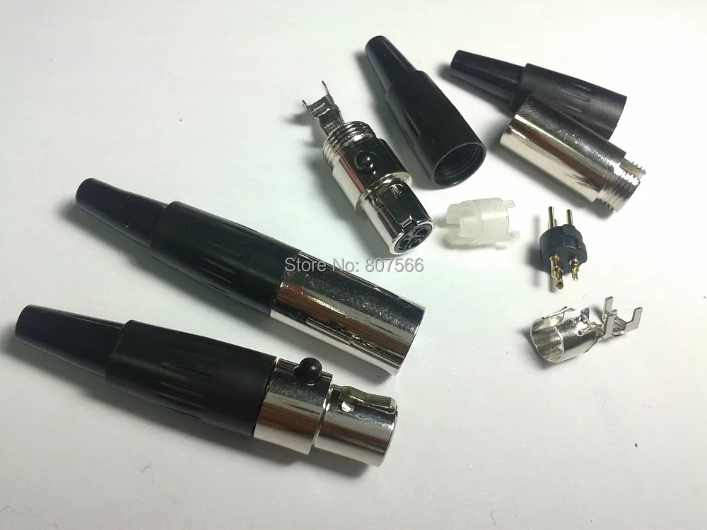 

1 Set Mini XLR 3-Pin Audio Cable Connector( Male plug + Female Jack)