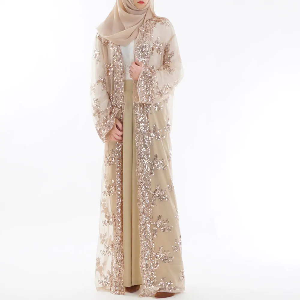 Вышитые блестки мусульманское платье Abaya исламские женщины Малайзия Jilbab Djellaba