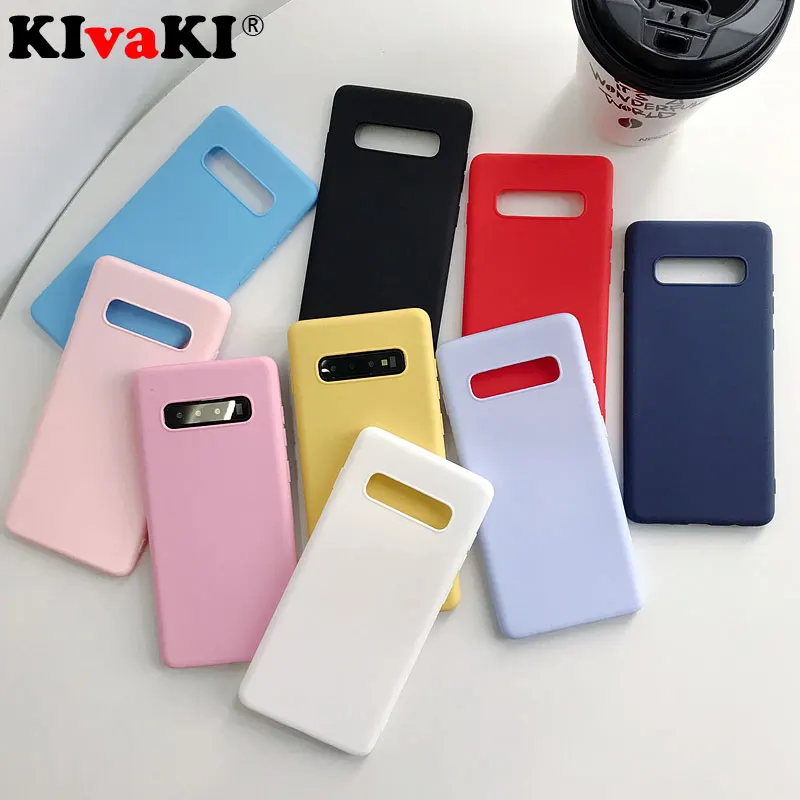 

Solid Color Silicone Cases For Samsung Galaxy J4 J6 Plus J8 S7 edge S8 S9 S10 Plus M10 M20 M30 Color Soft Simple Phone Case