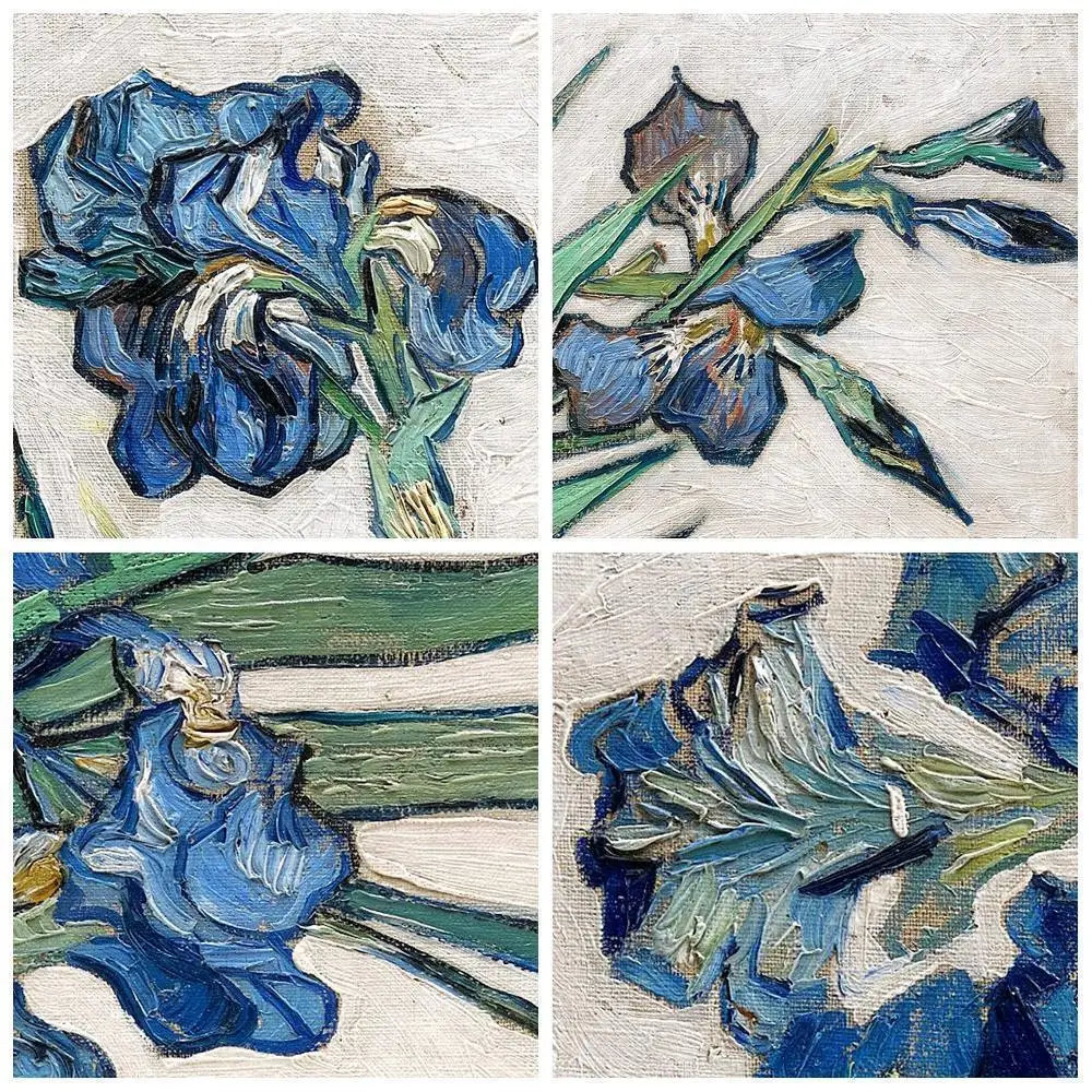 Irises Vincent Van Gogh Modern Blue Flowers Poster Prints Original