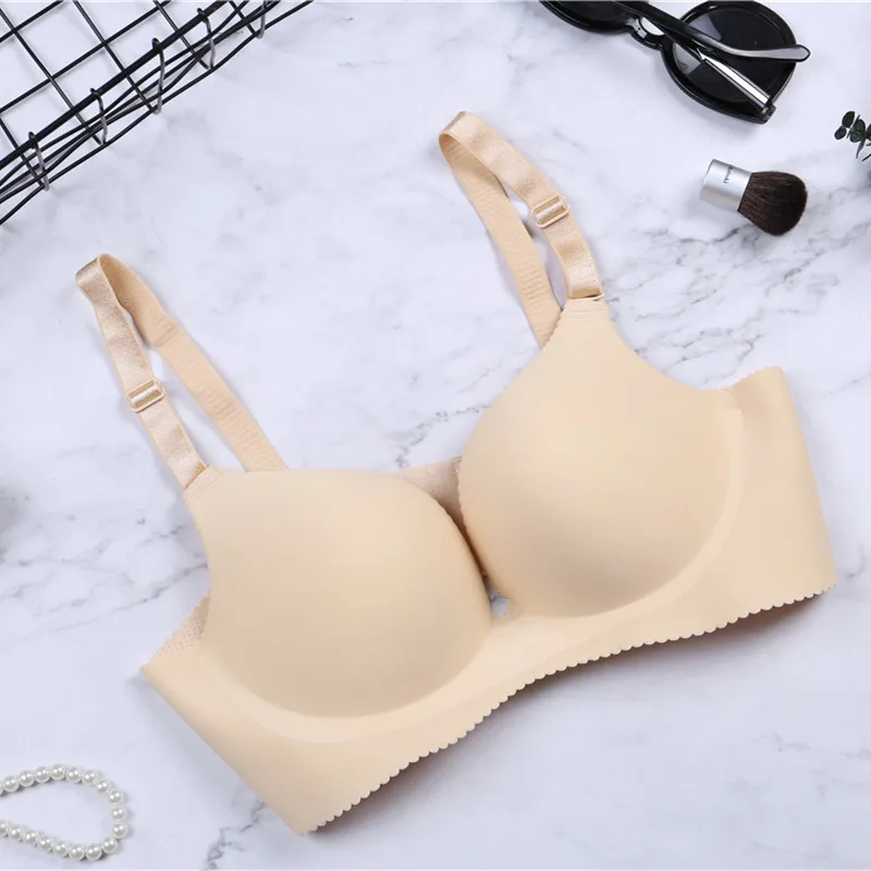 Seamless Plunge Bra Women Girls Deep V Wireless Lingerie Push Up Underwear Racerback Bralette soutien