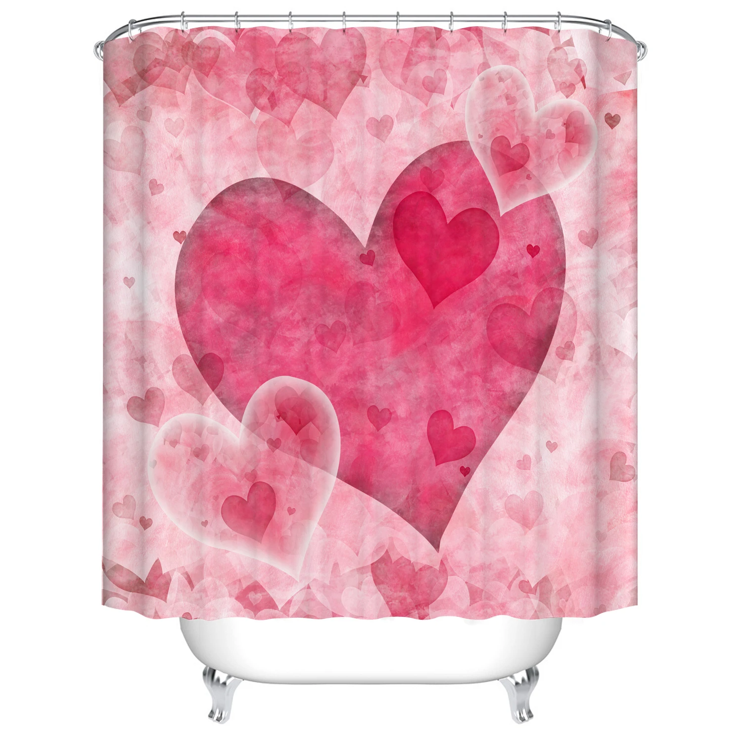 День Святого Валентина Розовый Красный Дерево любовь ванная комната занавеска для душа Frabic водонепроницаемый полиэстер для ванной занавески с крючками