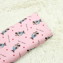 Хлопковая саржевая ткань с принтом Микки Мауса, ручная работа, одежда для детей T547