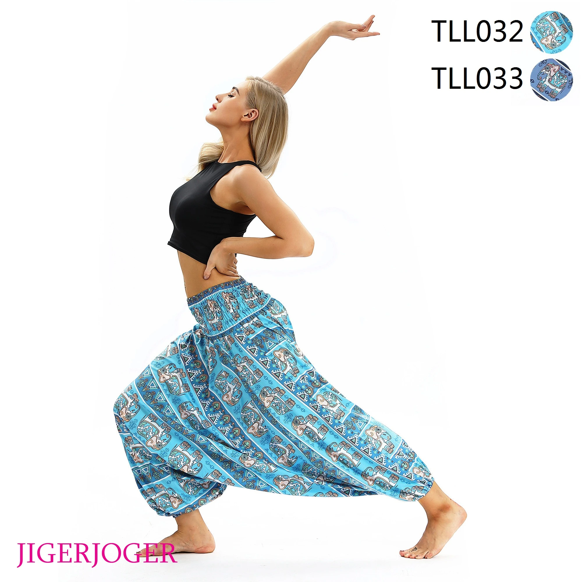 V5 Elephant Pants Hippy Pants Tie-dyeing Blue and white Tie-dyeing pants Yoga pants Yoga pants -Hippie Pants- Thai pants