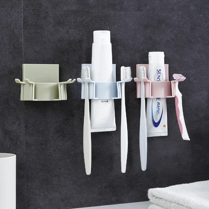 Meyjig Punch-free Toothbrush Holder Wall-mounted Dental Tool Rack Organizer Bathroom Toothbrush Shelf Toothpaste Storage Rack8