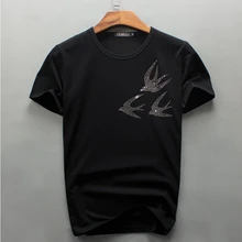 Tops Tees 2017 new Luxury Brand Summer Men Diamonds T Shirt Slim Fitness Man Tshirt Camiseta