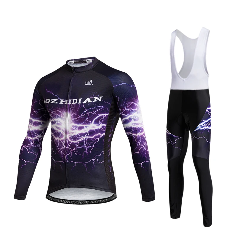 

2019 cycling summer man set women's cycling clothing Lightning design multi sizes high quality polyester gel breathable pad