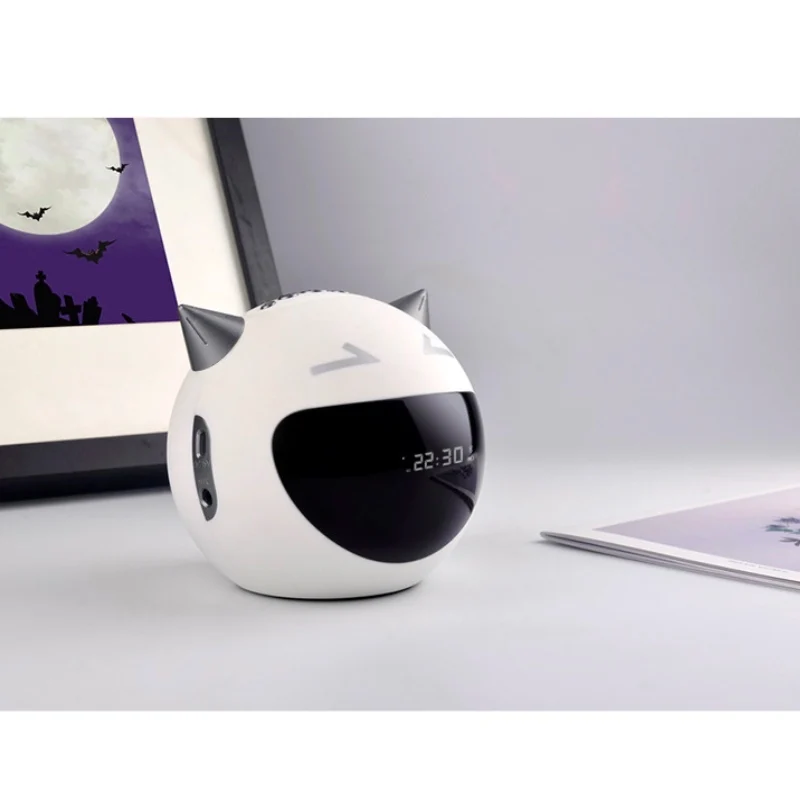 

Mini Bluetooth Speaker Wireless Portable Devil Clock Bluetooth Speaker 24 Hours Singing Music Player Heavy Bass Bluetooth