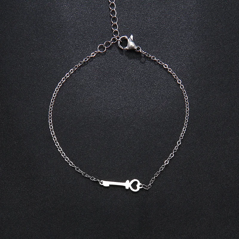CACANA Stainless Steel Bracelet For Women Man Key Gold And Silver Color Pulseira Feminina Lover's Engagement Jewelry