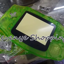 Корпус чехол для Nintendo Gameboy Advance игровой консоли прозрачный зеленый цвет с резиновыми подушечками