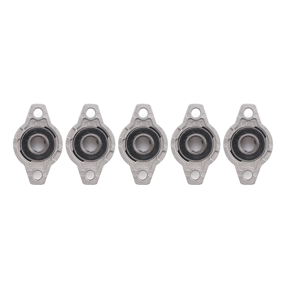 5pcs KFL001 12mm Zinc Alloy Mounted Shaft Support Flange Pillow Block Bearingin Shafts from