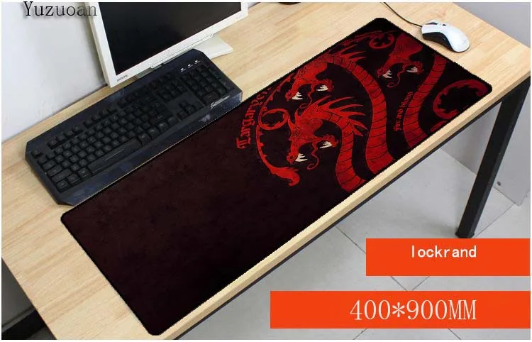 Yuzuoan 900*400*3mm Game Of Thrones House Speed Gaming Game keyboard Table Mouse Mats Large Lock Ed