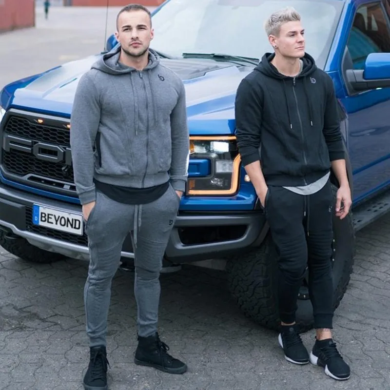 

Mens tracksuit Set 2018 Sportswear Exercise Polo Suit Autumn Men Sweatshirt Jogger Pants Set Sudaderas Hombre Joggers Suits Male