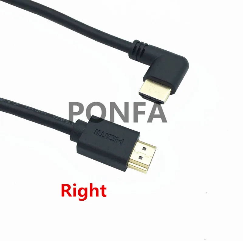 4K* 2K 60HZ HDMI 2,0 A штекер HDMI v2.0 вверх и вниз и влево и вправо под углом 90 градусов мужской HD удлинитель HDMI 2,0 в Угловой кабель - Цвет: Right