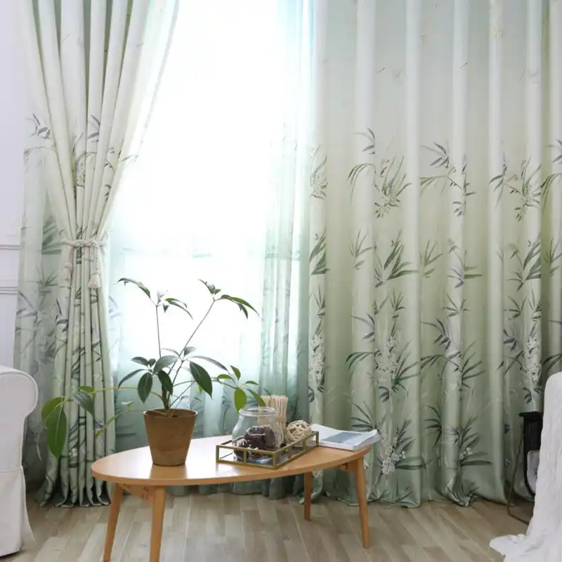 cortina de bambu gris semipersianas transparentes verdes ventanas modernas opacas sala de estar cortinas para dormitorio tratamiento de ventanas
