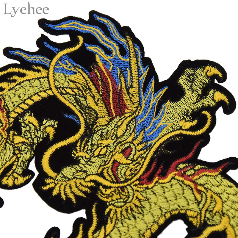 Нашивки с вышивкой Lychee Dragon для одежды нашивки пришивкой Швейные аксессуары