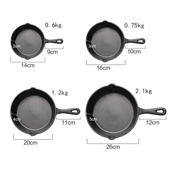 

Cast iron pot small frying pan 14cm16cm20cm26cm pan Mini uncoated non-stick pan