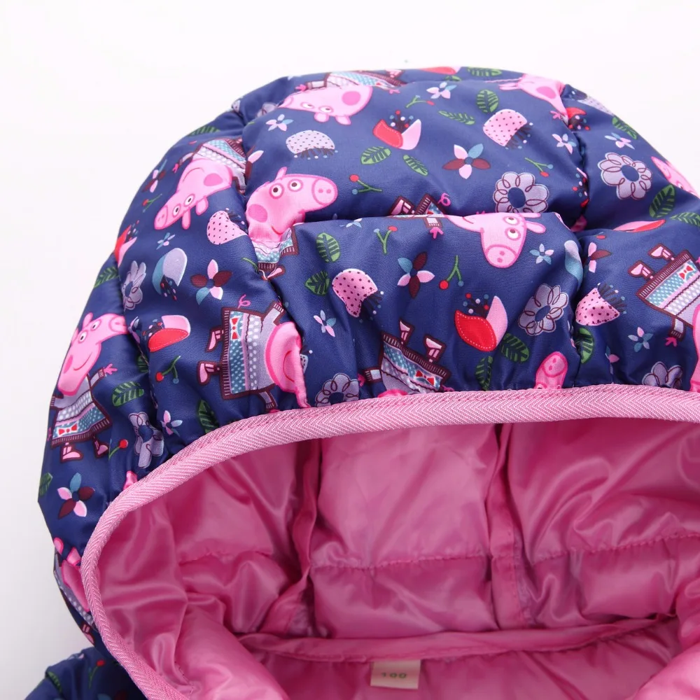 Girls Clothing Jackets 2017 New Brand Baby Girls Winter Coats Children's Warm Outerwear Windbreakers Down Parka Cute Pig 2-12Y (10)