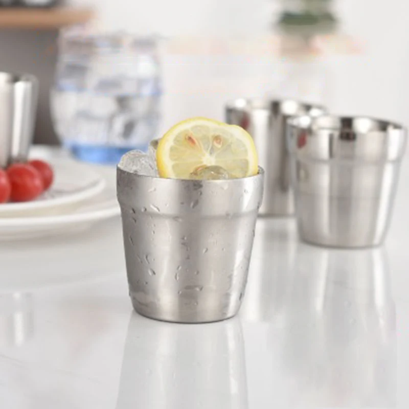 

Stainless Steel Mini Cup Mug Drinking Coffee Beer Tumbler Camping Double Layer