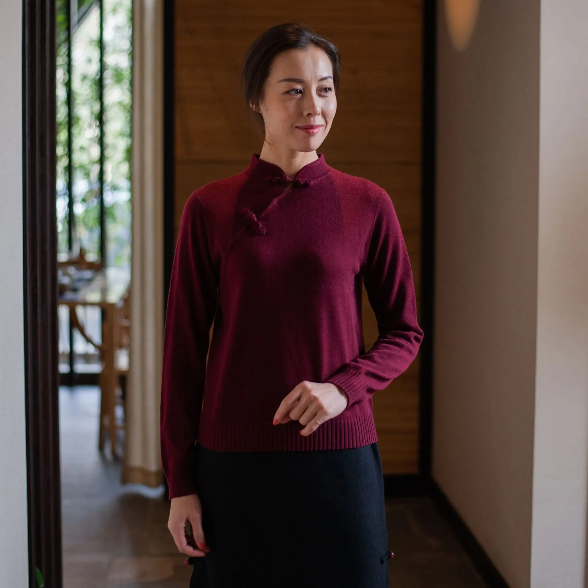 

Original Design Ethnic Style Literature Retro Sweater Women Sweaters Merino Wool Sweater pullovers D007