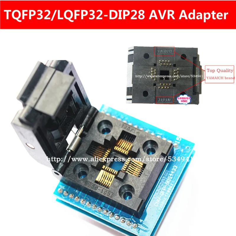 

free ship Top Quality Cold adapter TQFP32 QFP32 LQFP32 to DIP28 adapter socket support ATMEGA8 series TL866A TL866CS programmer
