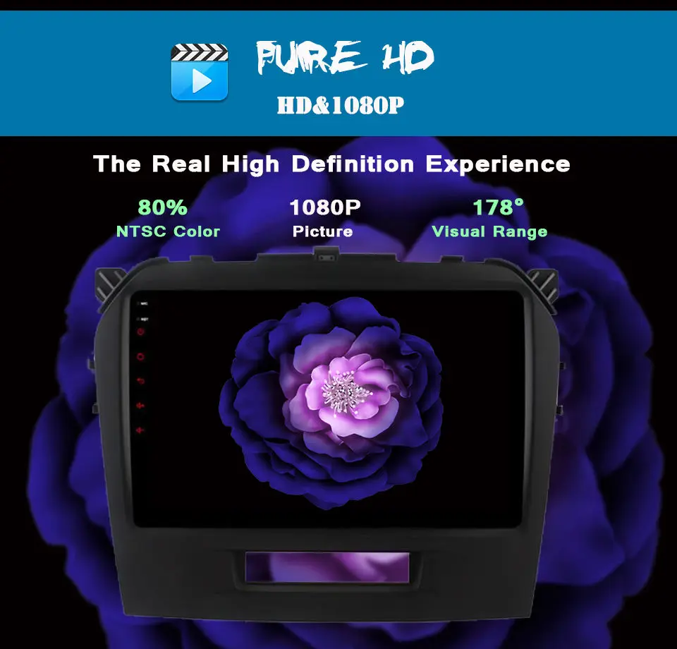 Best 9" Android 9.0 Car DVD in dash for Suzuki Grand Vitara 2015-2018 Car Radio GPS Sat Navi bluetooth WIFI OBD2 Headunit Audio video 3