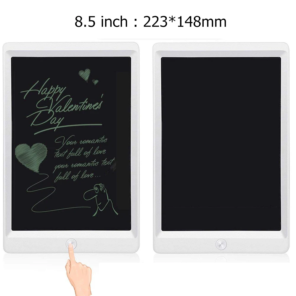 8,5 10 дюймов ЖК-дисплей дощечку цифровое составления электронных графический планшет сообщение Графика доска малыш доска Детский подарок - Цвет: 8.5 inch White
