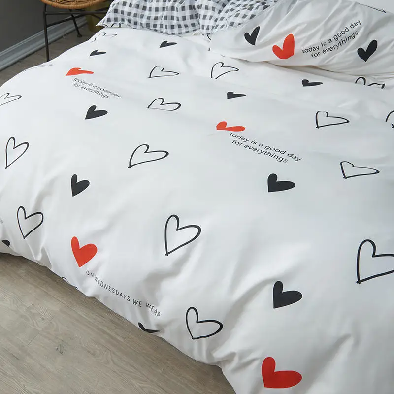 Fashion simple bedding set,Single duvet cover king bedding set,Home textile kids bedding, bed linen quilt cover queen size 2019
