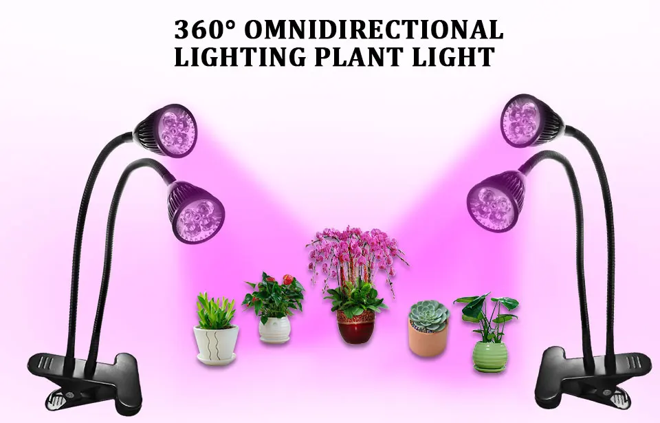 3 Heads LED Grow Light Dual Head 15W Plant Grow Lamp (1)