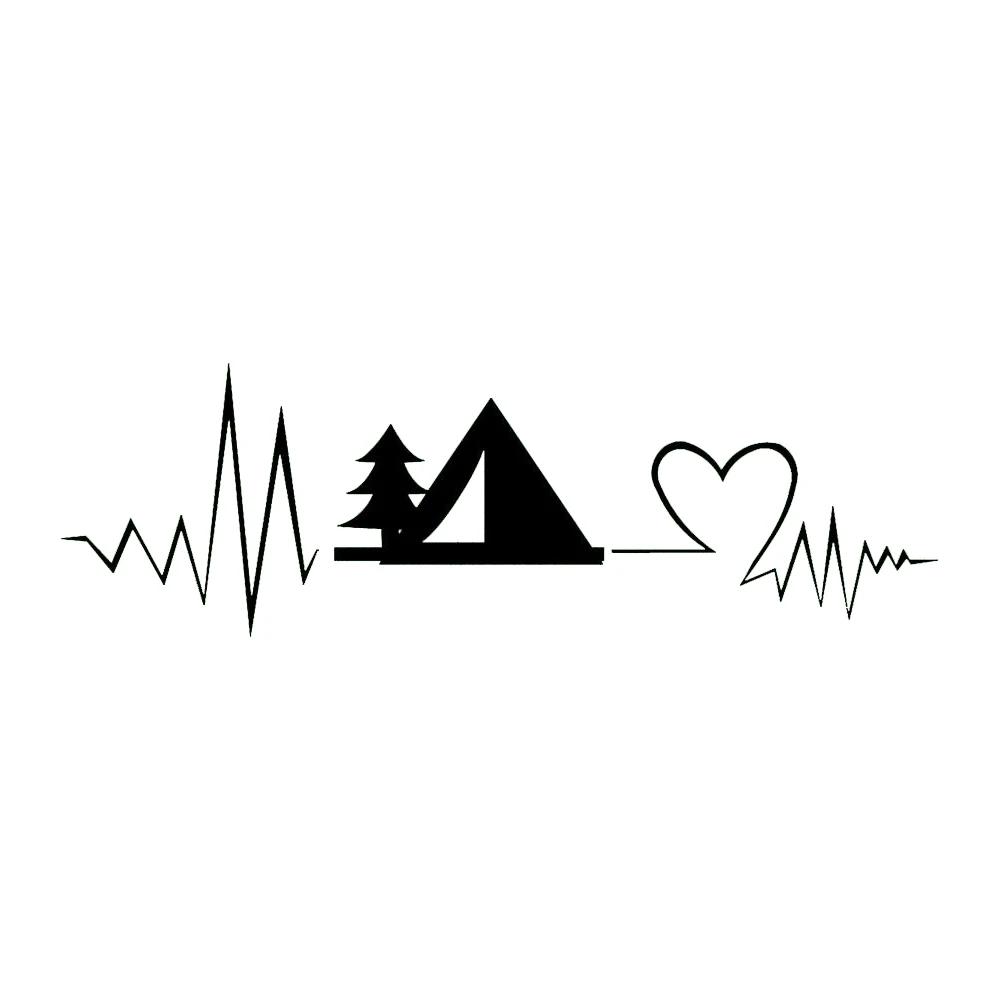 I Heart Camping Heartbeat Vinyl Car Window Decal Bumper Sticker US Seller