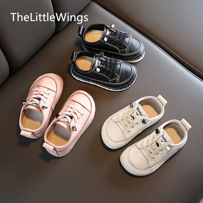 

Girls sports shoes 2019 new fashion Korean children's genuine leather shoes boys loafers1-3 years old Super soft and comfortable