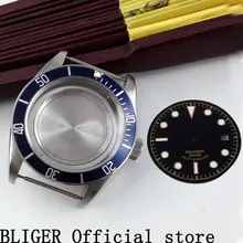 Твердые 41 мм Нержавеющая сталь корпус сапфировое f: кристально-голубой сплав рамка Корпус часов+ циферблат подходит для приблизительный срок поставки: 2836 автоматический механизм C41