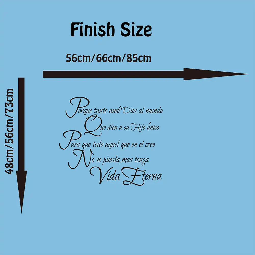 Amour Dieu Chretien Espagnol Seigneur Citation Sticker Mural Bible