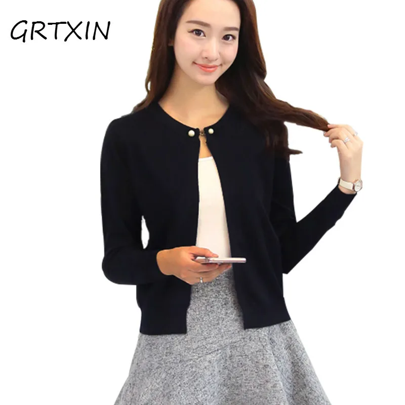 GRTXIN Knitted Cardigan Women 2018 Spring Autumn Long